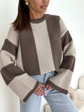 Color Block Long Sleeve Sweater - Trendsi - Flyclothing LLC