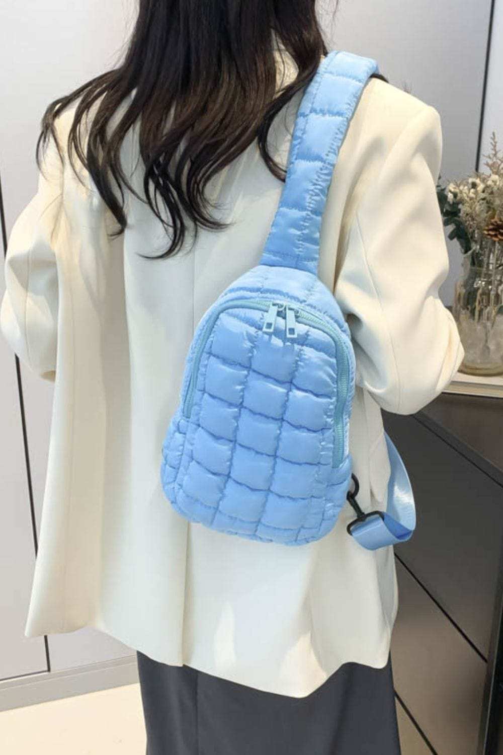 Quilted Nylon Crossbody Bag - Trendsi - Flyclothing LLC