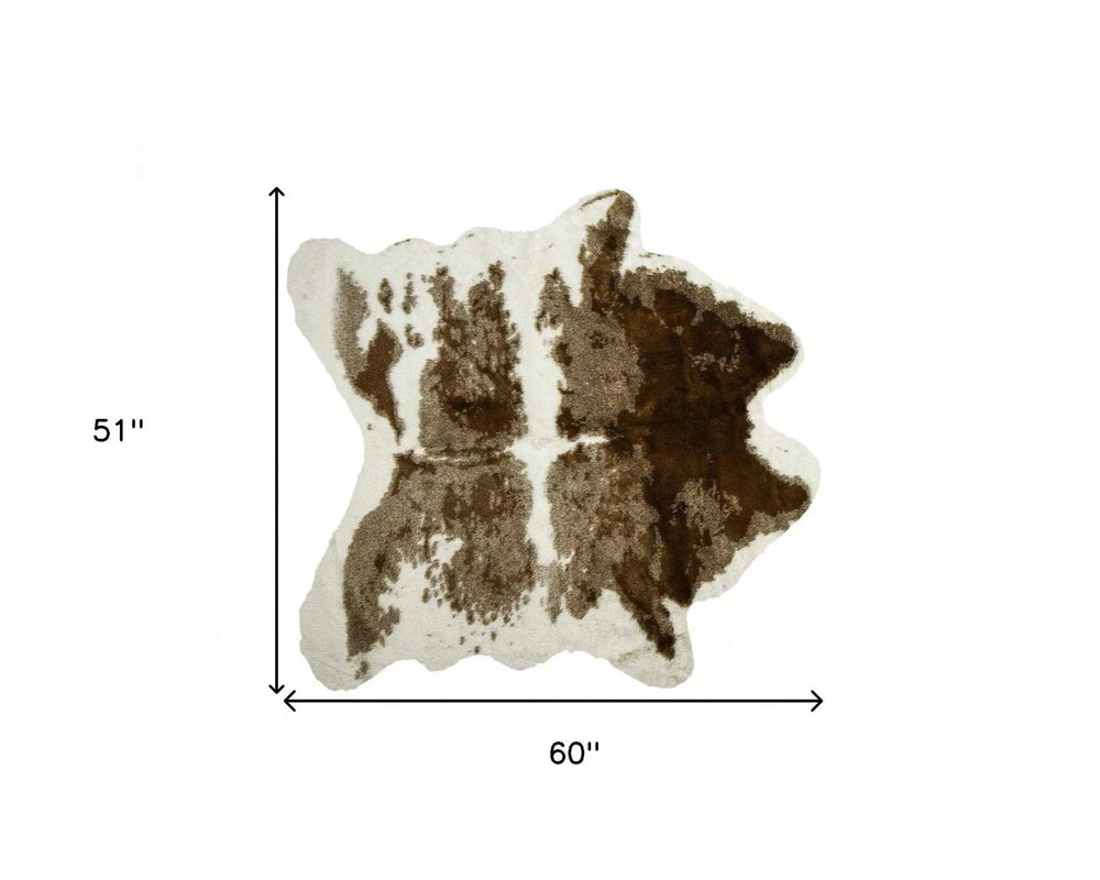 Brown And White Animal Print Area Rug - Homeroots - Flyclothing LLC