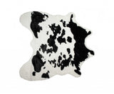 4' X 5' Black and White Faux Cowhide Animal Print Area Rug - Homeroots - Flyclothing LLC