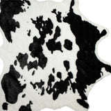 4' X 5' Black and White Faux Cowhide Animal Print Area Rug - Homeroots - Flyclothing LLC
