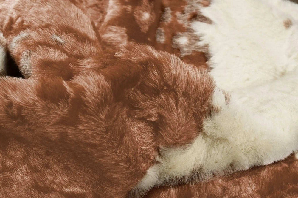 4' X 5' Brown and Ivory Faux Cowhide Animal Print Printed Area Rug - Homeroots - Flyclothing LLC