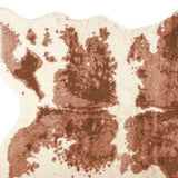 4' X 5' Brown and Ivory Faux Cowhide Animal Print Printed Area Rug - Homeroots - Flyclothing LLC