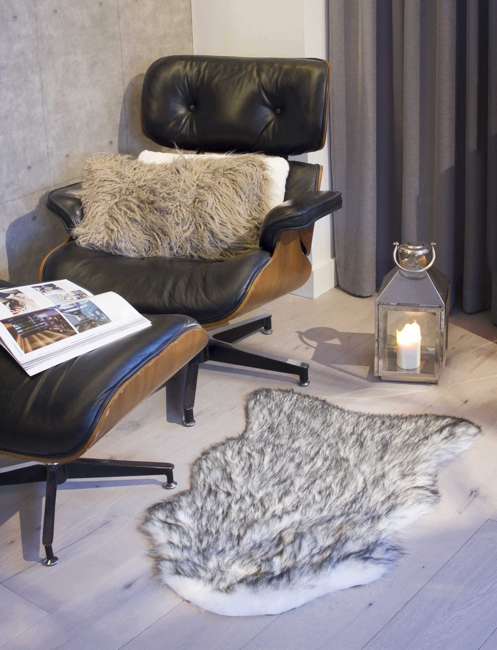 2' X 3' Gray Faux Sheepskin Shag Washable Area Rug - Homeroots - Flyclothing LLC