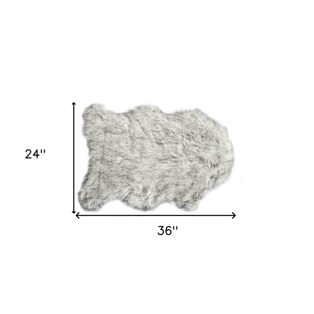 2' X 3' Gray Faux Sheepskin Shag Washable Area Rug - Homeroots - Flyclothing LLC