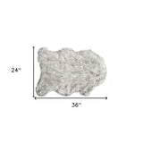 2' X 3' Gray Faux Sheepskin Shag Washable Area Rug - Homeroots - Flyclothing LLC