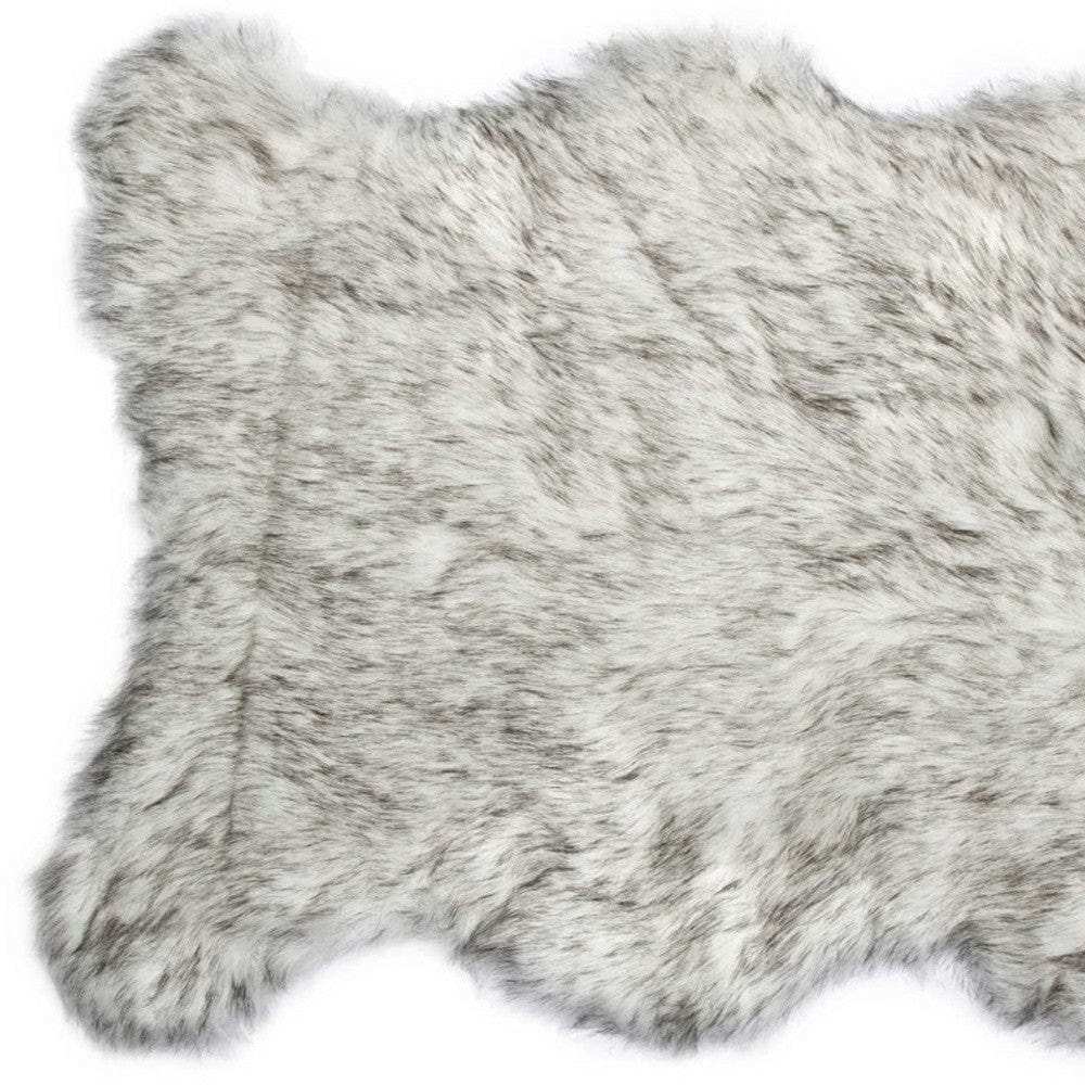 2' X 3' Gray Faux Sheepskin Shag Washable Area Rug - Homeroots - Flyclothing LLC