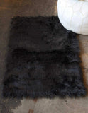 2' X 3' Black Faux Fur Animal Print Area Rug - Homeroots - Flyclothing LLC