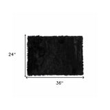 2' X 3' Black Faux Fur Animal Print Area Rug - Homeroots - Flyclothing LLC