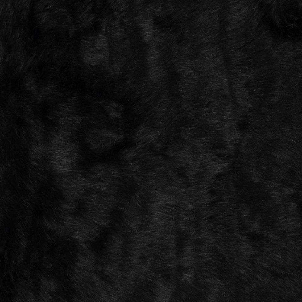 2' X 3' Black Faux Fur Animal Print Area Rug - Homeroots - Flyclothing LLC