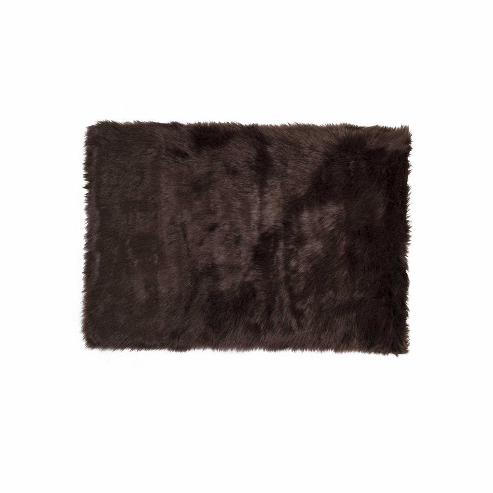 2' X 3' Chocolate Faux Fur Animal Print Area Rug - Homeroots - Flyclothing LLC