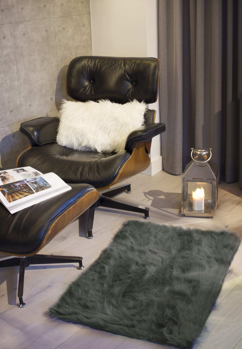 2' X 3' Grey Faux Fur Animal Print Area Rug - Homeroots - Flyclothing LLC