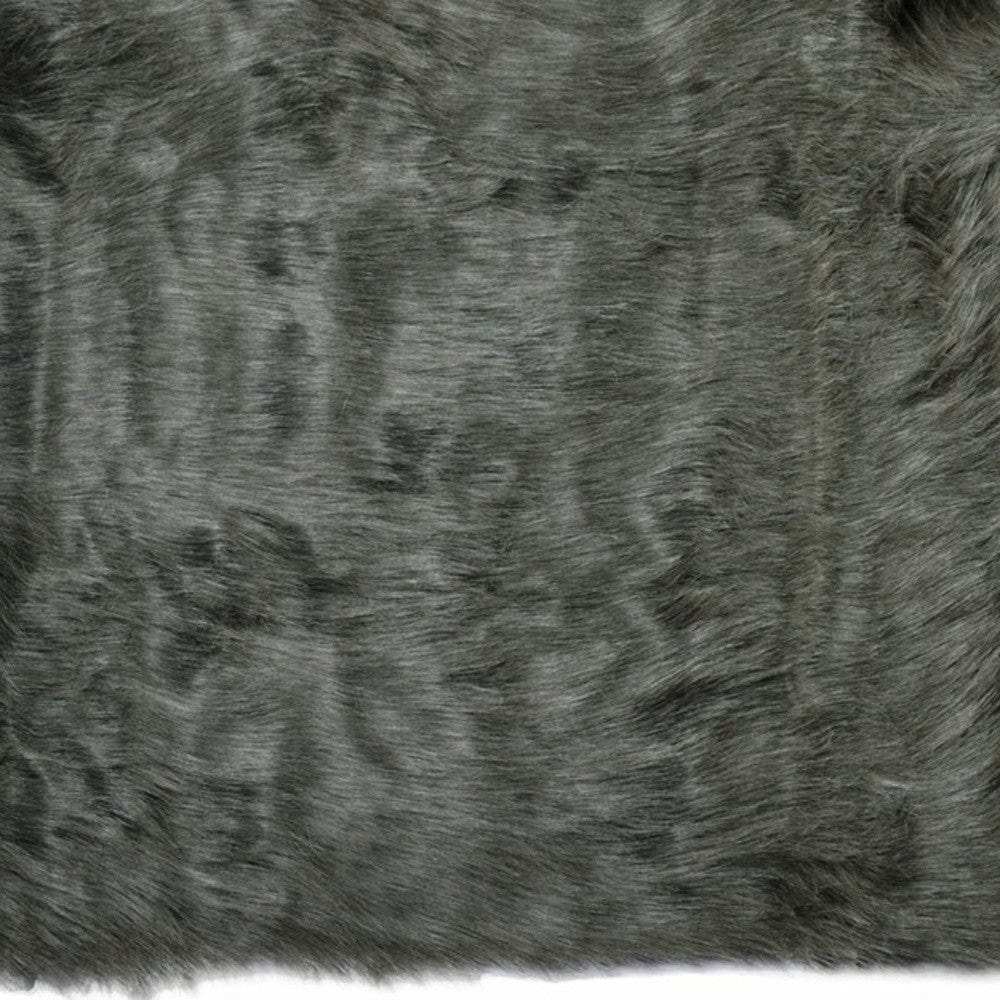 2' X 3' Grey Faux Fur Animal Print Area Rug - Homeroots - Flyclothing LLC