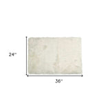 2' X 3' Off White Faux Fur Washable Area Rug - Homeroots - Flyclothing LLC