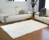 5' X 8' Off White Faux Fur Flokati Area Rug - Homeroots - Flyclothing LLC