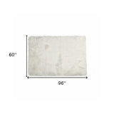 5' X 8' Off White Faux Fur Flokati Area Rug - Homeroots - Flyclothing LLC