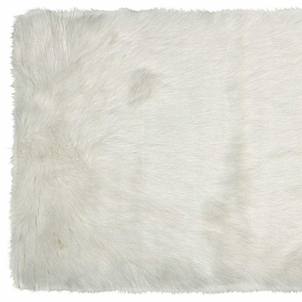 5' X 8' Off White Faux Fur Flokati Area Rug - Homeroots - Flyclothing LLC