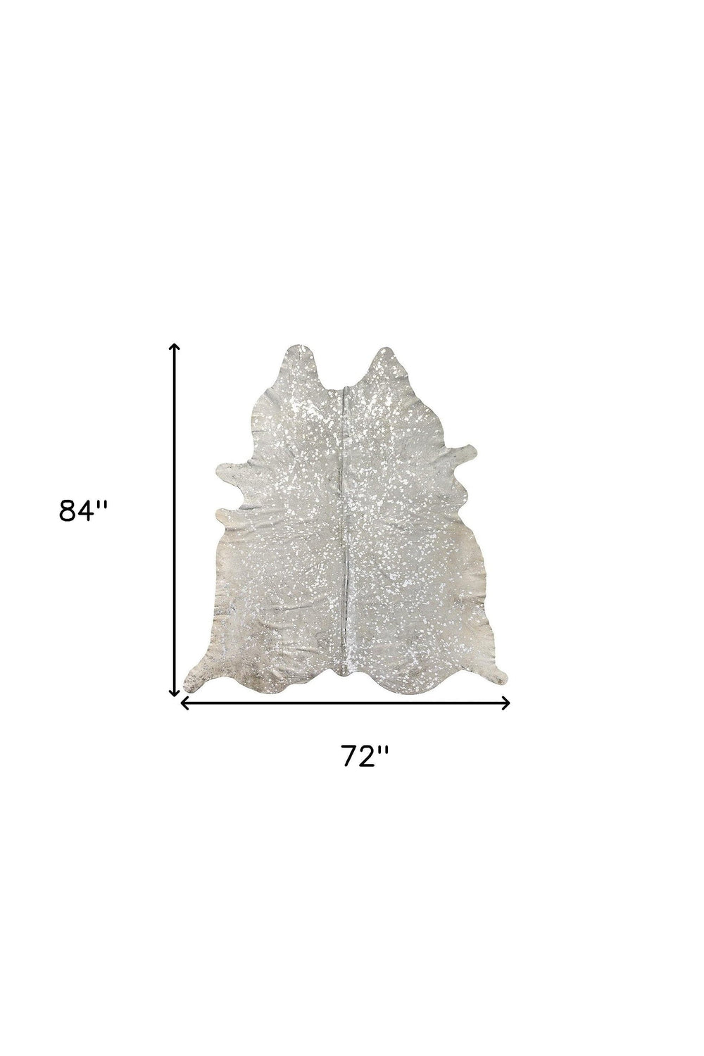 72" X 84" Gray And Silver Cowhide - Area Rug - Homeroots - Flyclothing LLC