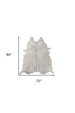 72" X 84" Gray And Silver Cowhide - Area Rug - Homeroots - Flyclothing LLC