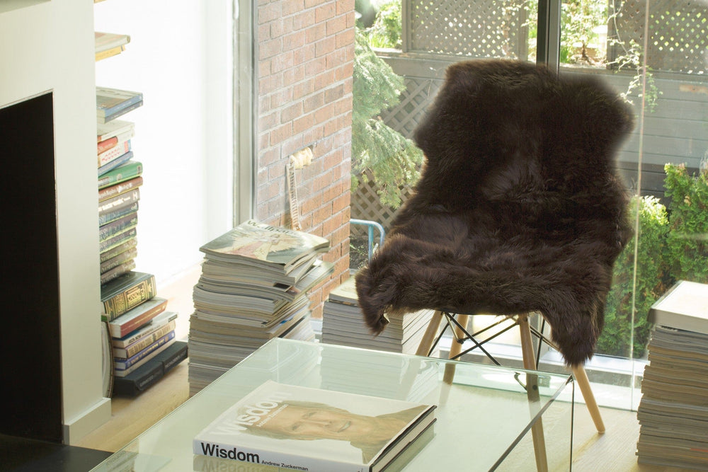 24" X 36" Chocolate Single Sheepskin Area Rug - Homeroots - Flyclothing LLC