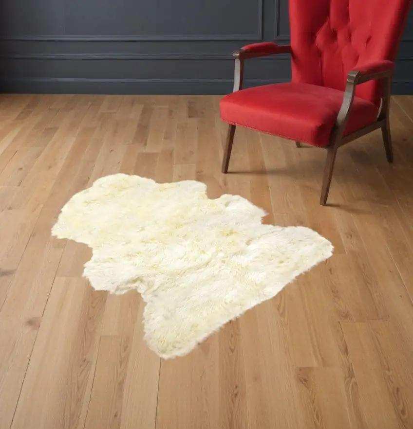 2' X 3' Natural New Zealand Sheepskin Wool Area Rug - Homeroots - Flyclothing LLC