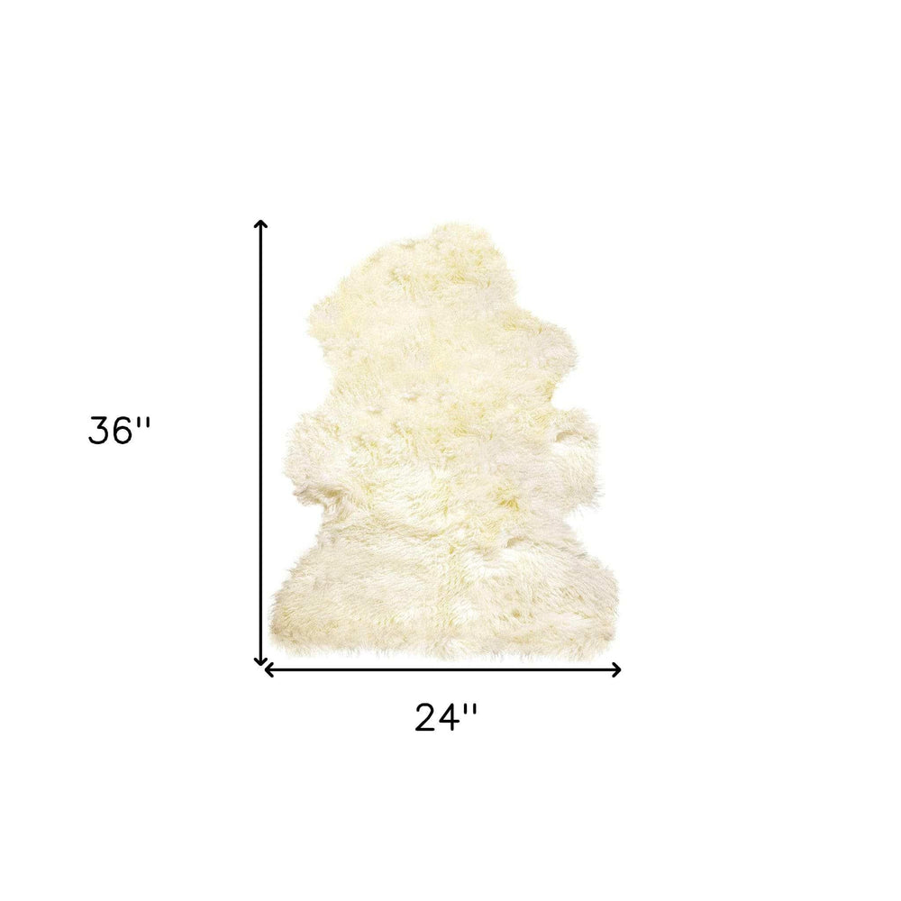 2' X 3' Natural New Zealand Sheepskin Wool Area Rug - Homeroots - Flyclothing LLC