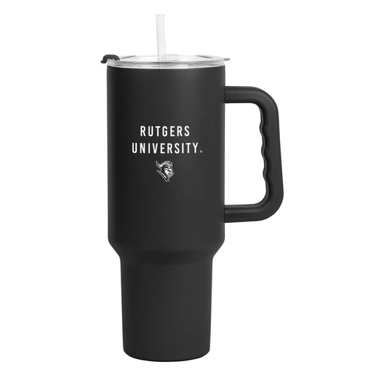 Rutgers 40oz Black Tonal Powder Coat Tumbler - Logo Brands - Flyclothing LLC