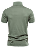 Men's Embroidered Collared Short Sleeve Polo - Trendsi - Flyclothing LLC