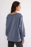 Exposed Seam High-Low Long Sleeve Sweatshirt - Trendsi - Flyclothing LLC