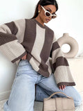 Color Block Long Sleeve Sweater - Trendsi - Flyclothing LLC