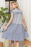 ADORA Button Down Textured Babydoll Dress - Trendsi - Flyclothing LLC