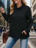 Pocketed Turtleneck Long Sleeve Sweatshirt - Trendsi - Flyclothing LLC