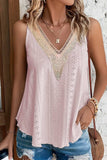 Eyelet V-Neck Wide Strap Tank - Trendsi - Flyclothing LLC