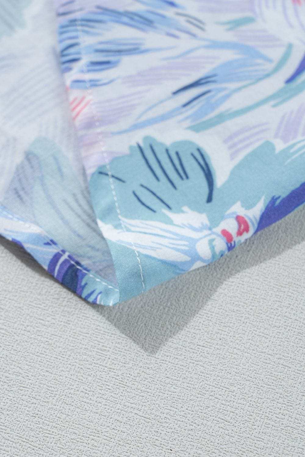 Floral Spaghetti Strap Surplice Neck Shirred Waist Mini Dress - Trendsi - Flyclothing LLC