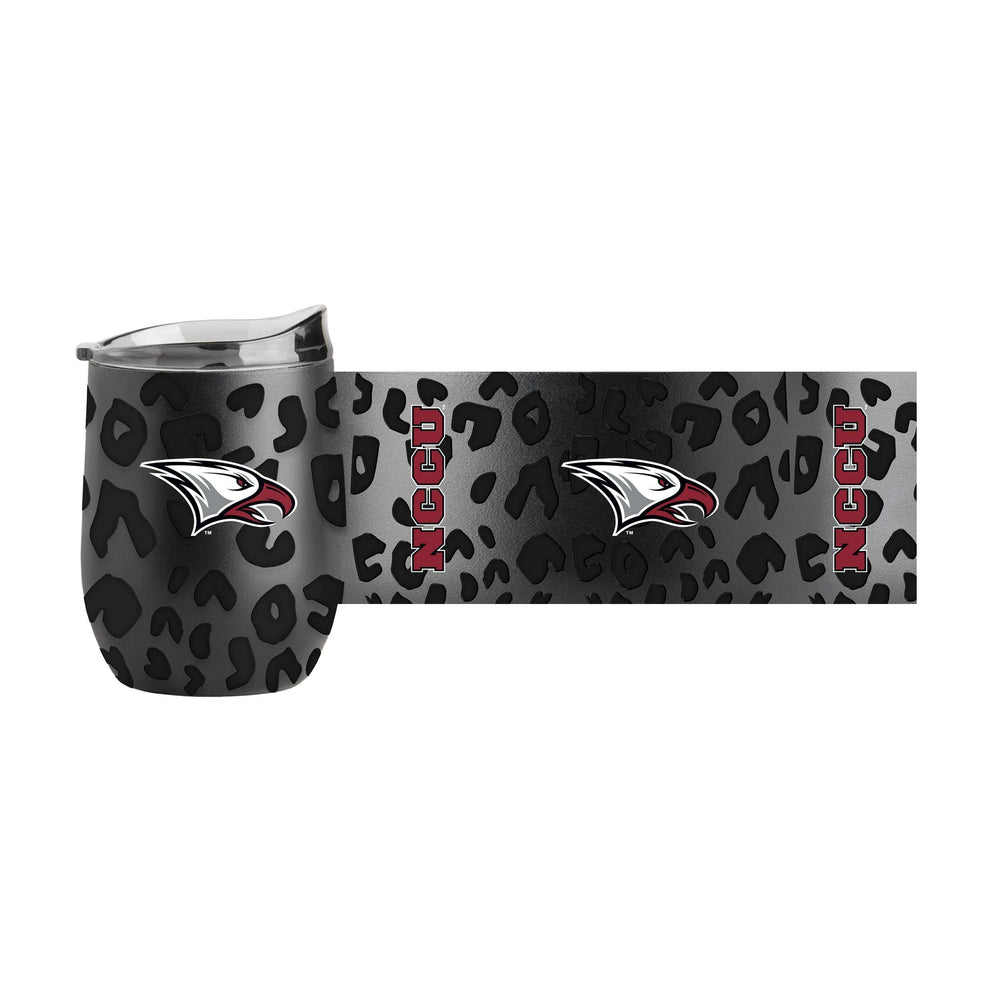 North Carolina Central Leopard 16oz Black Powdercoat Curved Beverage - Logo Brands - Flyclothing LLC