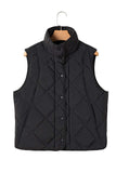 Snap Down Texture Vest Coat with Pockets - Trendsi - Flyclothing LLC