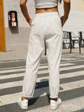 Elastic Waist Tapered Pants - Trendsi - Flyclothing LLC