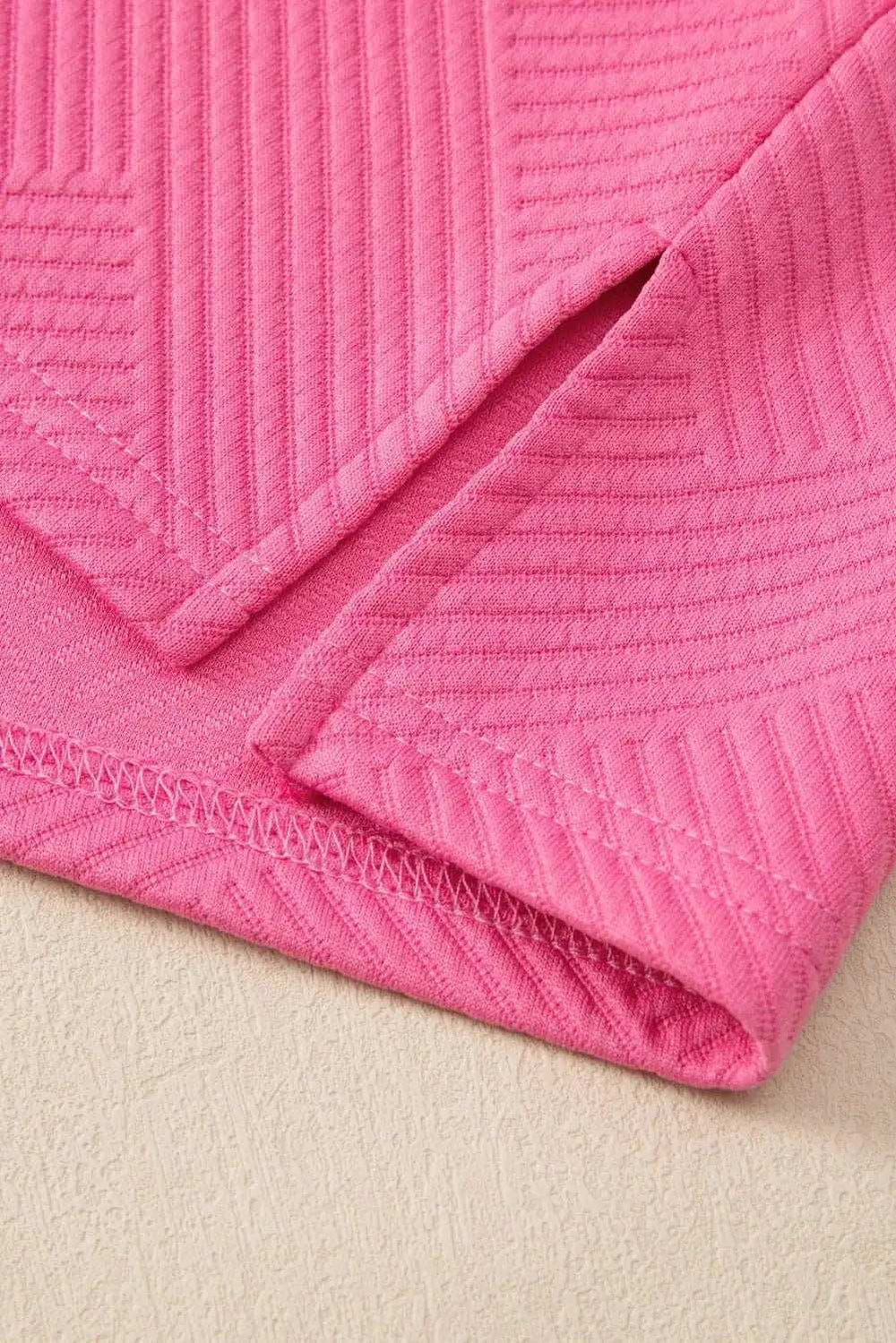 Textured Long Sleeve Top and Drawstring Pants Set - Trendsi - Flyclothing LLC