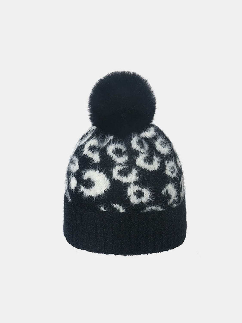 Leopard Hat with Pompom - Trendsi - Flyclothing LLC