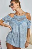 BiBi Front Crochet Lace Adjustable Strap Top - Trendsi - Flyclothing LLC
