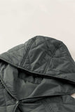 Snap Down Long Sleeve Quilted Winter Coat - Trendsi - Flyclothing LLC