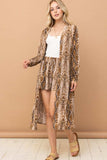 And The Why Snake Print Kimono Open Front Longline Cardigan - Trendsi - Flyclothing LLC
