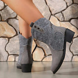 Suede Point Toe Block Heel Boots - Trendsi - Flyclothing LLC