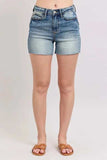 Judy Blue Full Size High Waist Star Seam Detail Denim Shorts Plus Size - Trendsi - Flyclothing LLC