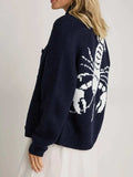 Lobster Button Up Long Sleeve Cardigan - Trendsi - Flyclothing LLC