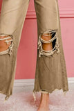 BiBi Distressed Vintage Washed Wide Leg Pants - Trendsi - Flyclothing LLC