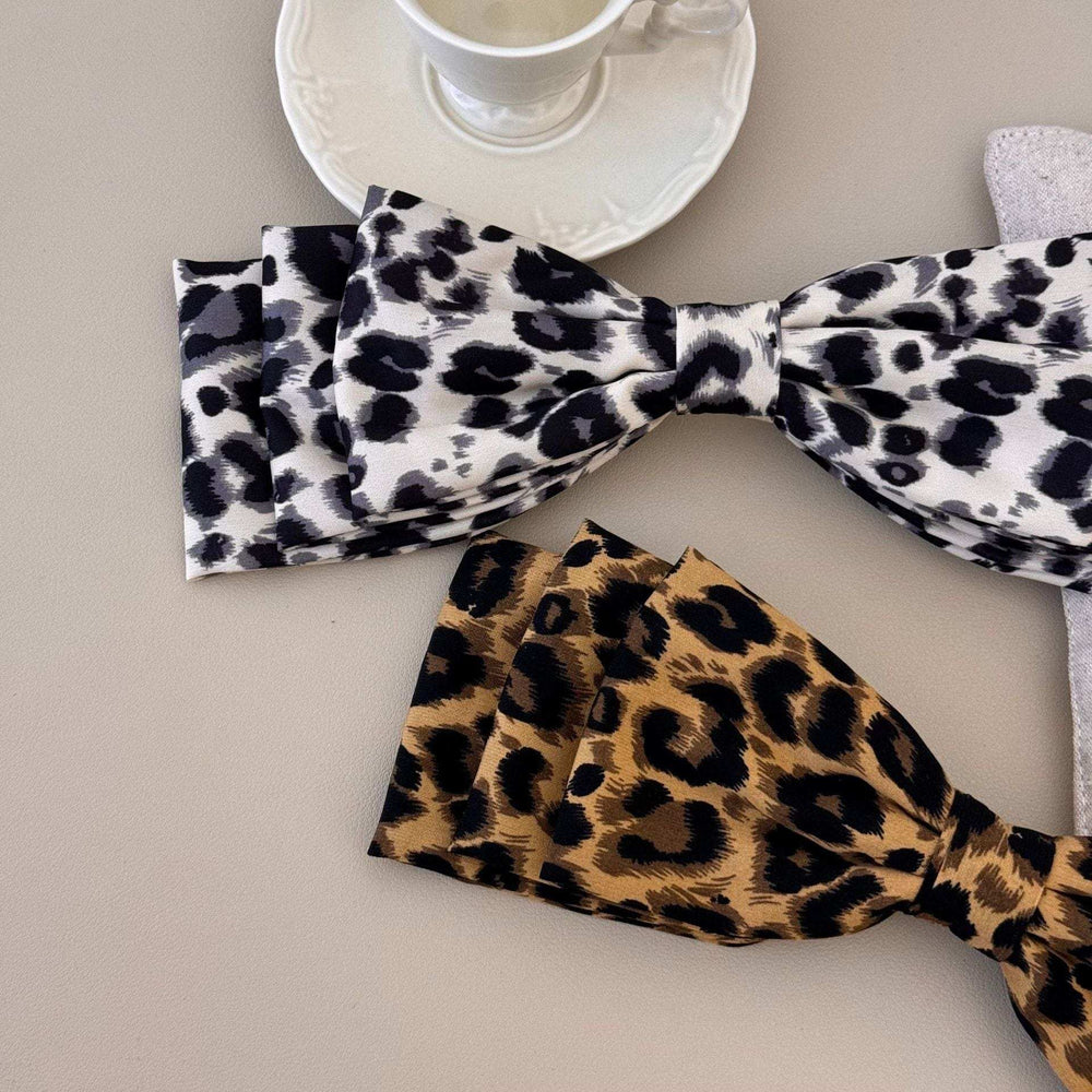 2 Piece Leopard Bow Hair Clip - Trendsi - Flyclothing LLC