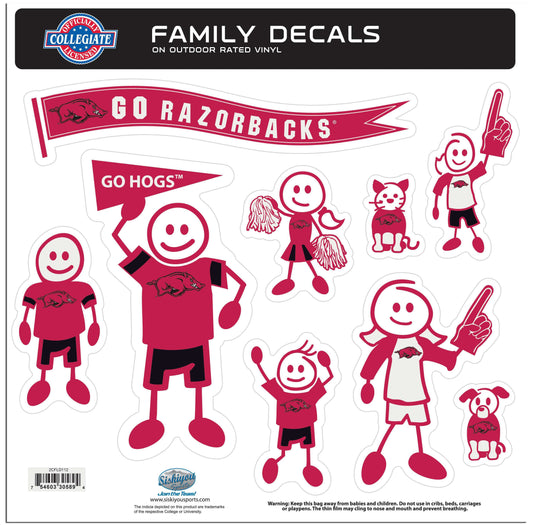 Arkansas Razorbacks Family Decal Set Large - Arkansas Razorbacks - Flyclothing LLC