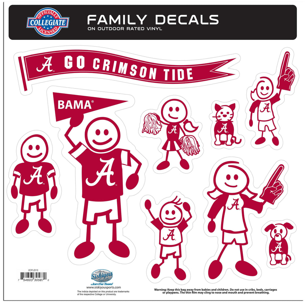 Alabama Crimson Tide Family Decal Set Large - Alabama Crimson Tide - Flyclothing LLC