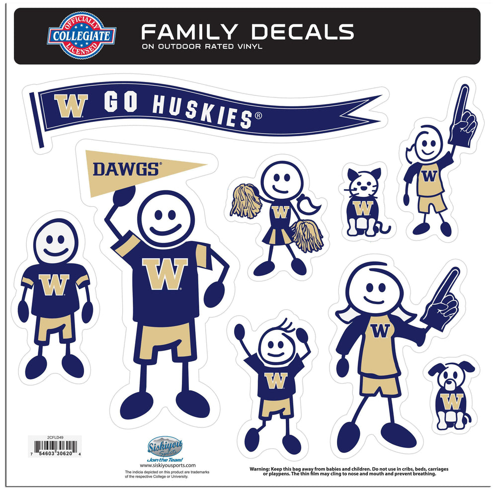 Washington Huskies Family Decal Set Large - Washington Huskies - Flyclothing LLC